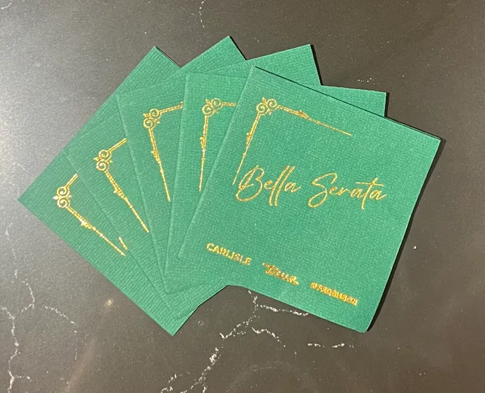 CustomFlyingDiscs.Com - Custom Linen Beverage Napkin