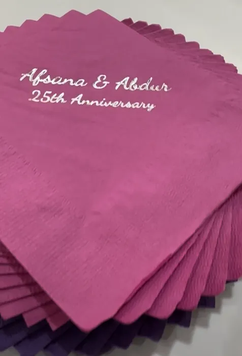 CustomFlyingDiscs.Com - Custom Foil Stamped Beverage Napkin