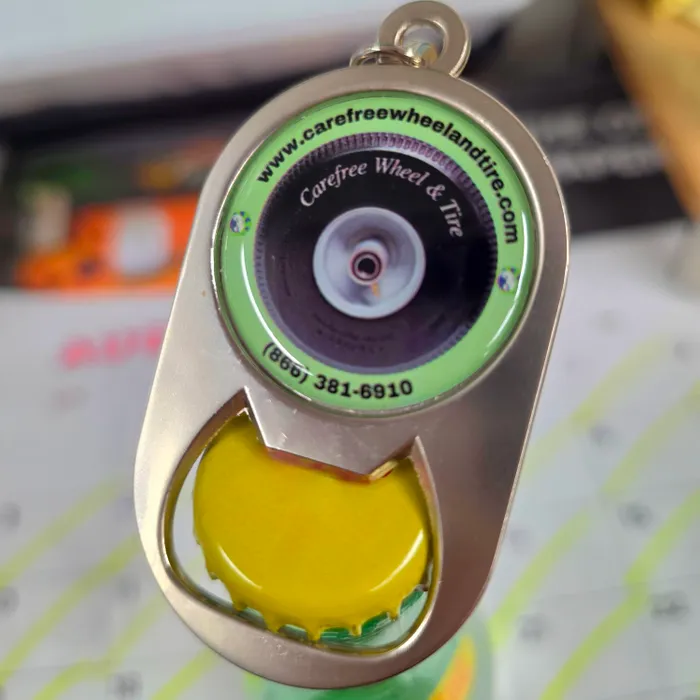 CustomFlyingDiscs.Com - Multi-use Alloy Bottle Opener Keychain