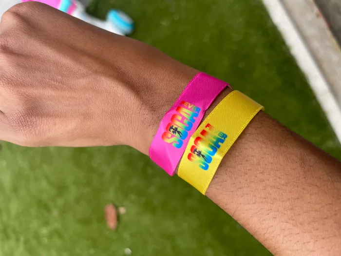 CustomFlyingDiscs.Com - Full Color Satin Cloth Wristbands