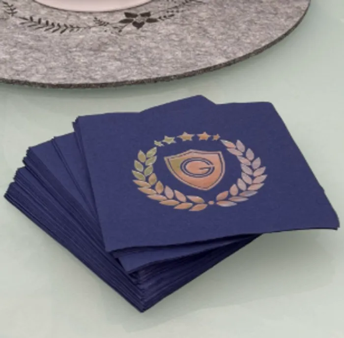 CustomFlyingDiscs.Com - Custom Foil Stamped Beverage Napkin