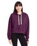 Ladies' Vintage Oversized Cropped Hooded Sweatshirt MULBERRY