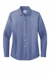 Brooks Brothers Women's Wrinkle-Free Stretch Pinpoint Shirt BB18001 Cobalt Blue