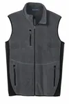 Port Authority R-Tek Pro Fleece Full-Zip Vest. F228 Charcoal Heather/ Black