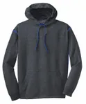 Sport-Tek Tech Fleece Colorblock Hooded Sweatshirt. F246 Graphite Heather/ True Royal