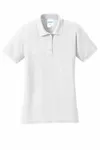 Port & Company Women's Core Blend Pique Polo. LKP155 WHITE