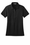 Port Authority Women's Stretch Pique Polo. L555 BLACK