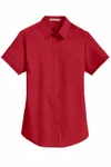 Port Authority Women's Short Sleeve SuperPro Twill Shirt. L664 Rich Red