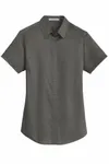 Port Authority Women's Short Sleeve SuperPro Twill Shirt. L664 Sterling Grey