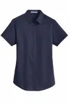 Port Authority Women's Short Sleeve SuperPro Twill Shirt. L664 TRUE NAVY