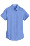 Port Authority Women's Short Sleeve SuperPro Twill Shirt. L664 Ultramarine Blue