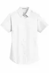Port Authority Women's Short Sleeve SuperPro Twill Shirt. L664 WHITE