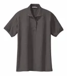 Port Authority Women's Silk Touch Polo. L500 Charcoal Heather Grey
