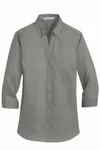 Port Authority Women's 3/4-Sleeve SuperPro Twill Shirt. L665 Monument Grey