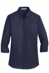 Port Authority Women's 3/4-Sleeve SuperPro Twill Shirt. L665 TRUE NAVY