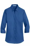 Port Authority Women's 3/4-Sleeve SuperPro Twill Shirt. L665 True Blue