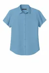 Port Authority Women's Short Sleeve UV Dockside Shirt LW963 Carolina Blue