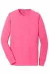 Port & Company Beach Wash Garment-Dyed Long Sleeve Tee PC099LS Neon Pink