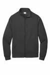 Port & Company Core Fleece Cadet Full-Zip Sweatshirt PC78FZ Dark Heather Grey