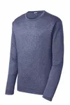 Sport-Tek Long Sleeve Heather Contender Tee. ST360LS True Navy Heather