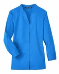 Women's Crown Collection® Stretch Broadcloth Three-Quarter Sleeve Blouse FRENCH BLUE