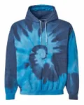 Blended Tie-Dyed Hooded Sweatshirt Blue Tide
