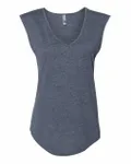 Women's Festival Sleeveless Deep V-Neck T-Shirt Antique Denim