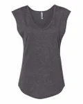 Women's Festival Sleeveless Deep V-Neck T-Shirt Charcoal