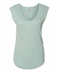Women's Festival Sleeveless Deep V-Neck T-Shirt Stonewash Green