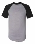 Augusta Sportswear Adult Short-Sleeve Baseball Jersey Athletic Heather/ Black