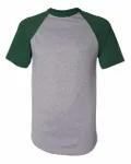 Augusta Sportswear Adult Short-Sleeve Baseball Jersey Athletic Heather/ Dark Green