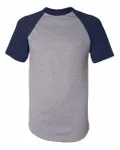 Augusta Sportswear Adult Short-Sleeve Baseball Jersey Athletic Heather/ Navy