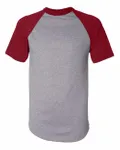 Augusta Sportswear Adult Short-Sleeve Baseball Jersey Athletic Heather/ Red