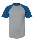 Augusta Sportswear Adult Short-Sleeve Baseball Jersey Athletic Heather/ Royal