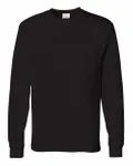 Hanes Men's Authentic-T Long-Sleeve Pocket T-Shirt BLACK
