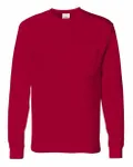 Hanes Men's Authentic-T Long-Sleeve Pocket T-Shirt Deep Red