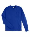 Hanes Men's Authentic-T Long-Sleeve Pocket T-Shirt Deep Royal