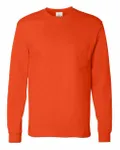 Hanes Men's Authentic-T Long-Sleeve Pocket T-Shirt Orange