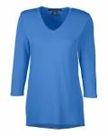 Devon & Jones Ladies' Perfect Fit Bracelet-Length V-Neck Top FRENCH BLUE