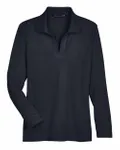 Devon & Jones CrownLux Performance Ladies' Plaited Long Sleeve Polo BLACK