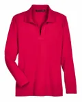 Devon & Jones CrownLux Performance Ladies' Plaited Long Sleeve Polo RED