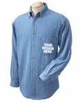 Harriton Men's 6.5 oz. Long-Sleeve Denim Shirt LIGHT DENIM