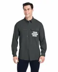 Dri Duck Men's Crossroad Woven Shirt Charcoal