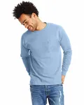 Hanes Men's Authentic-T Long-Sleeve Pocket T-Shirt Light Blue