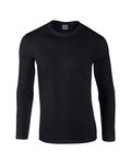Gildan Adult Softstyle Long-Sleeve T-Shirt BLACK