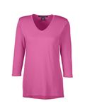 Devon & Jones Ladies' Perfect Fit Bracelet-Length V-Neck Top Charity Pink