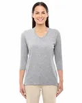 Devon & Jones Ladies' Perfect Fit Bracelet-Length V-Neck Top GREY HEATHER