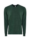 Next Level Apparel Unisex Sueded Long-Sleeve Crew Hthr Forest Grn