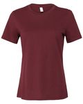 Bella + Canvas Ladies' Relaxed Jersey Short-Sleeve T-Shirt Maroon