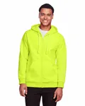 Team 365 Men's Zone HydroSport Heavyweight Full-Zip Hooded Sweatshirt SAFETY YELLOW